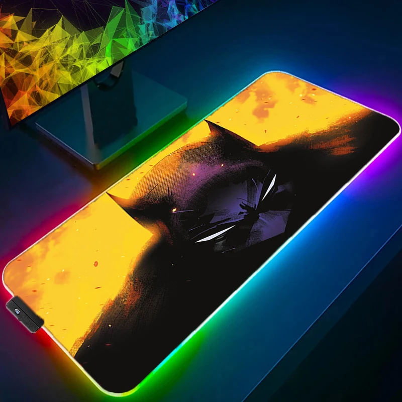 

Ultra Large Mouse Pad Anime Batman DC Gaming RGB Mouse Pad Office Accessories Anti-skid Rug Luminous Computer Rubber Game Mats