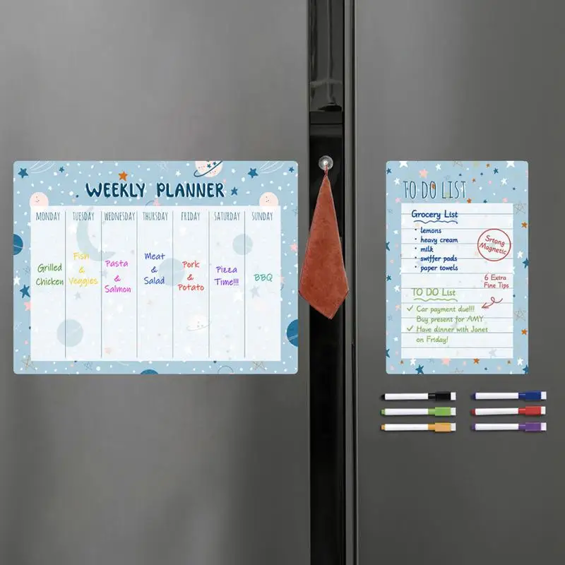 Magnetic Fridge Calendar Magnetic Planning Board Monthly Weekly Message Board Multifunctional Memo Board Erasable Calendar With