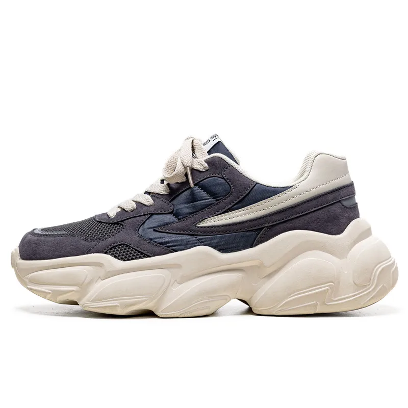 

New Trendy Fashion Street Style Casual Shoes Korean Version Versatile Solid Color Sports Shoes Thick Sole Durable Outdoor Shoes