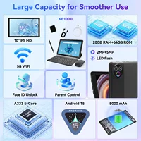 URAO Android 15 Tablet 10.1 Inch 20GB RAM 64GB ROM 5-core Dual Camera Tablets PC Set Keyboard/Case/Mouse/Stylus/Headphone - Image 2