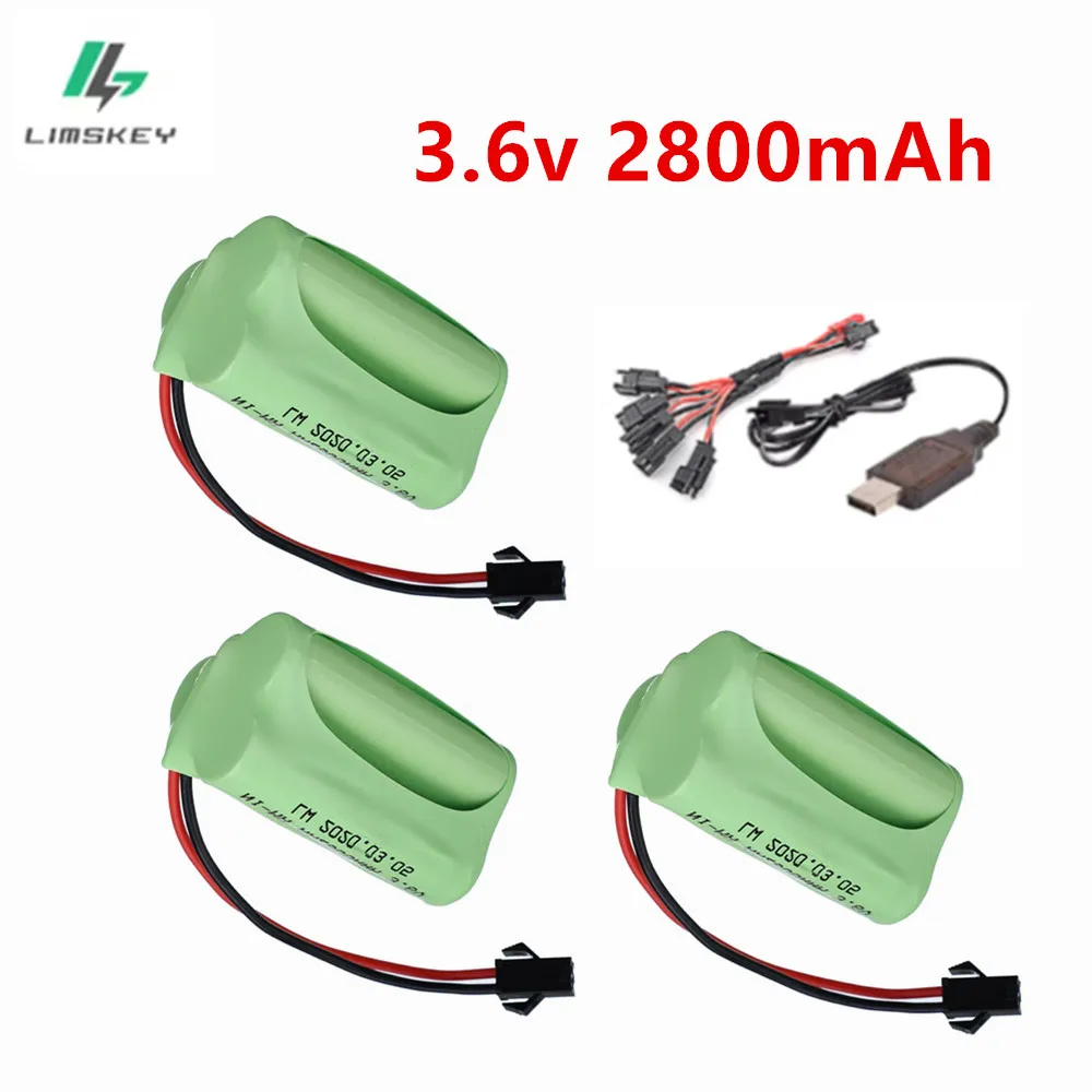 3.6V NI-MH Battery AA 2800mah 3.6V Rechargeable Batteries Pack For Rc Toys Racing Car Trucks Tanks Trains vehicle battery spare 1