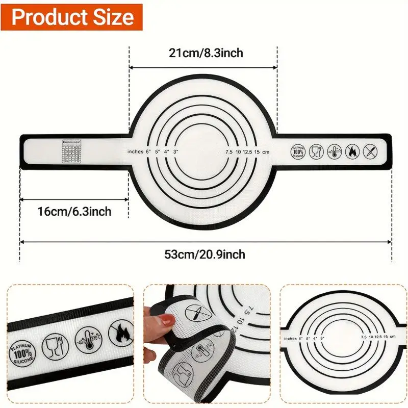 4 Colors Silicone Baking Mat Long Handle Sling Non-Stick Bread Kneading Pad Dough Transfer Pad Bakery Kitchen Cooking Tools Gift