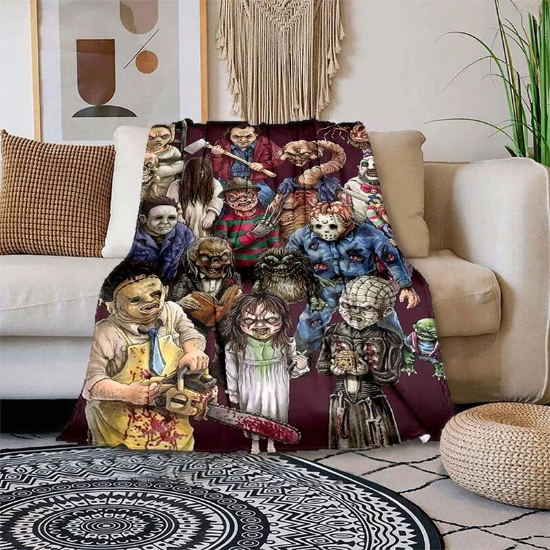 

Halloween horror movie clown printed blanket Blankets for beds Picnic blanket Thin blanket Air conditioning blanket Customized