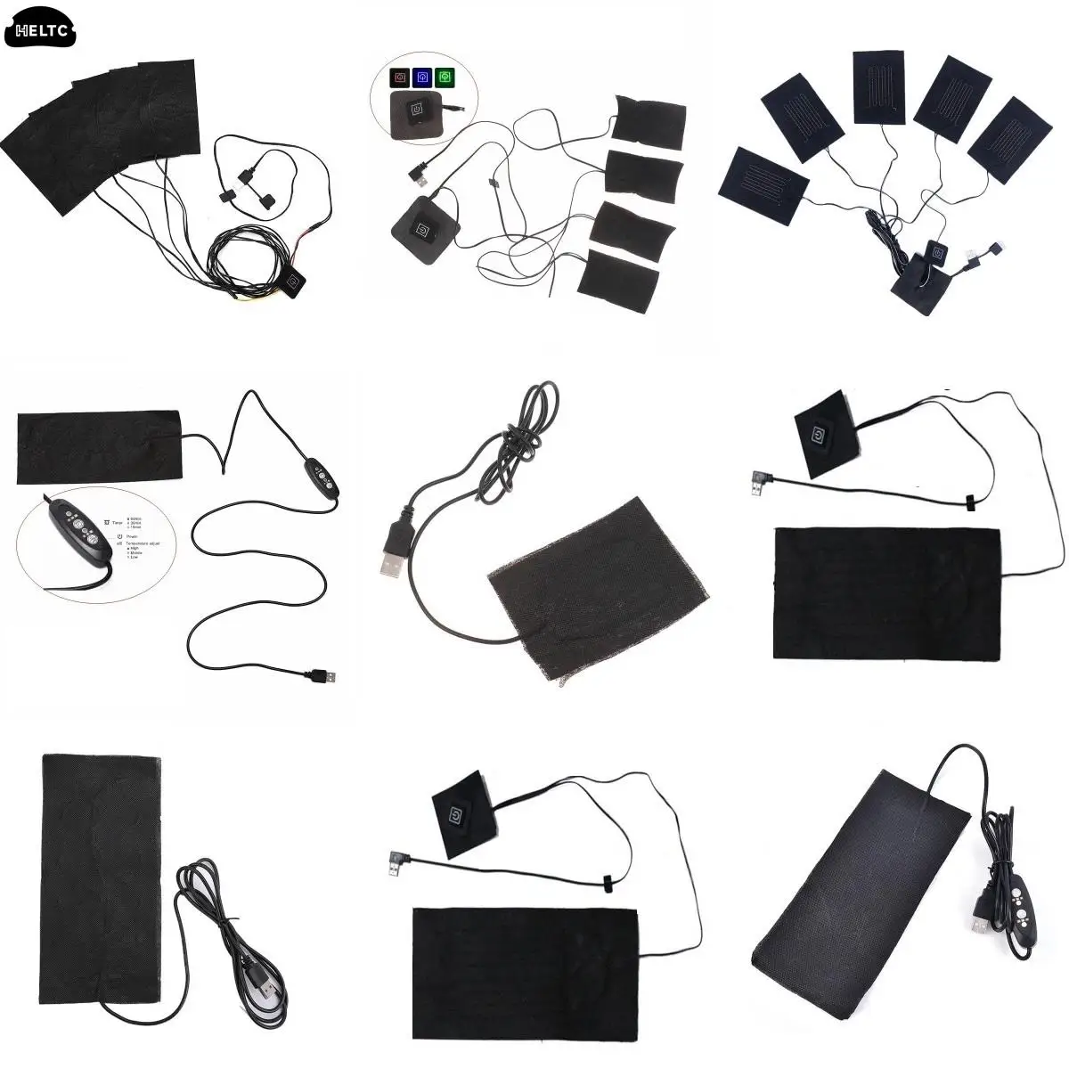 

1PCS USB Clothes Heater Pad With 3Gear Adjustable Temperature 5 In 1 Electric Heating Sheet Heating Warmer Pad For Vest Jacket