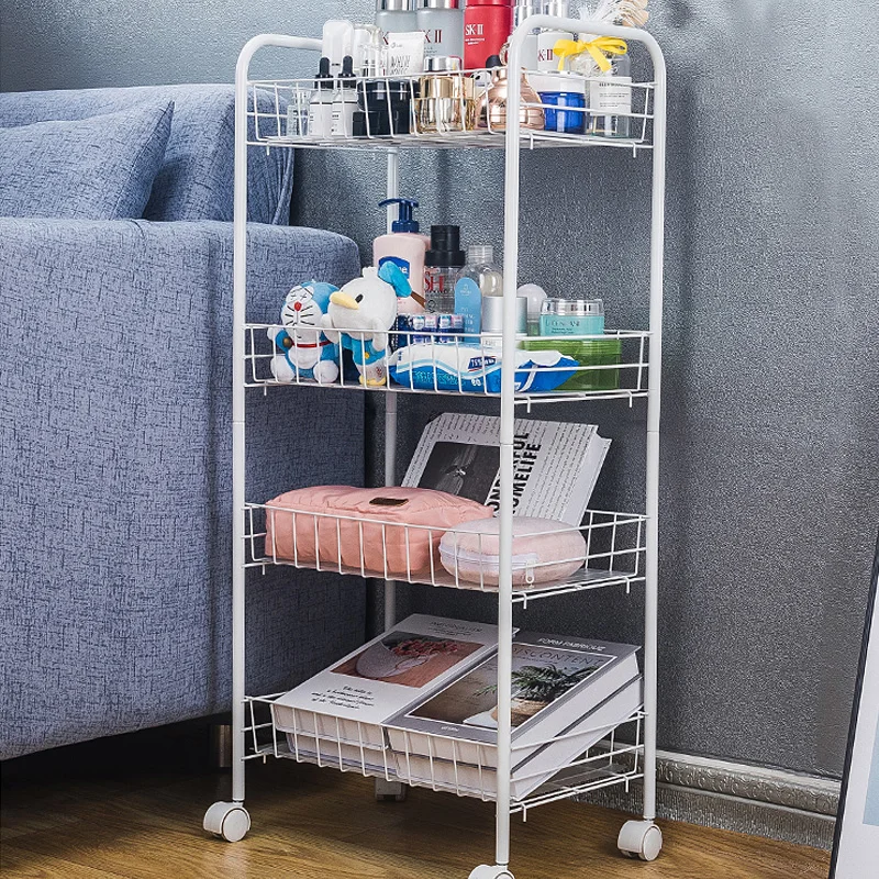 

Floor-to-ceiling Multi-storey Dormitory Trolley Bookshelf Bedroom Snack Balcony Storage Kitchen Rack Items Shelf Organizer