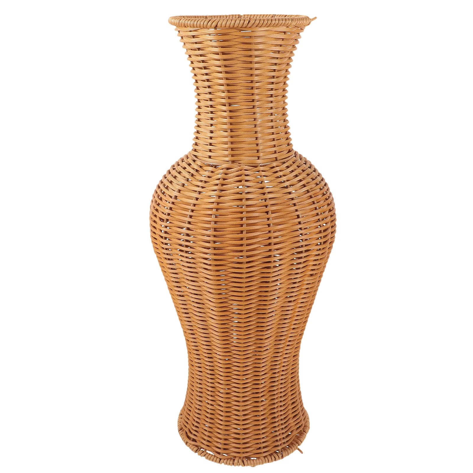 

Rustic Flower Arrangement Holder Large Imitation Rattan Floor Vase Decorative