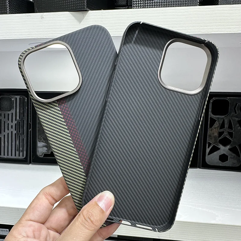 

Real 600D Carbon Fiber Case for iPhone 14 Pro Max Camera protection anti-fall Back cover For iPhone 13 Pro Max case fundas