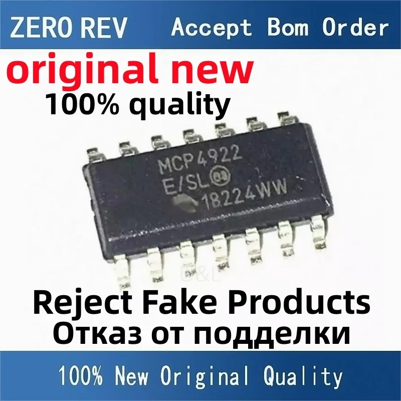 

1-10Pcs 100% New MCP4922-E/SL MCP4922-E MCP4922 SOIC-14 SOP14 Digital-to-analog conversion chip Brand new original chips ic