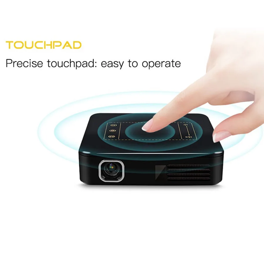 WZATCO D13 4K Mini Portable Projector DLP Smart Android WiFi Support 1080P Built-in Battery Home Theater Pocket Beamer Proyector