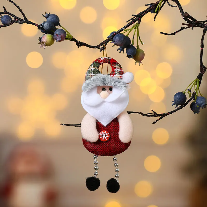 thumbnail image 1 of Adornos de muñecos de peluche navideños colgantes para árbol de Navidad para decoración de fiestas en casa, Papá Noel, muñeco de nieve, reno y oso, 1 of 5
