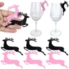 10/20pcs Christmas Wine Cup Card Christmas Supplies Milu Deer 2026 New Year Merry Xmas Party Christmas Home Decorations Favors