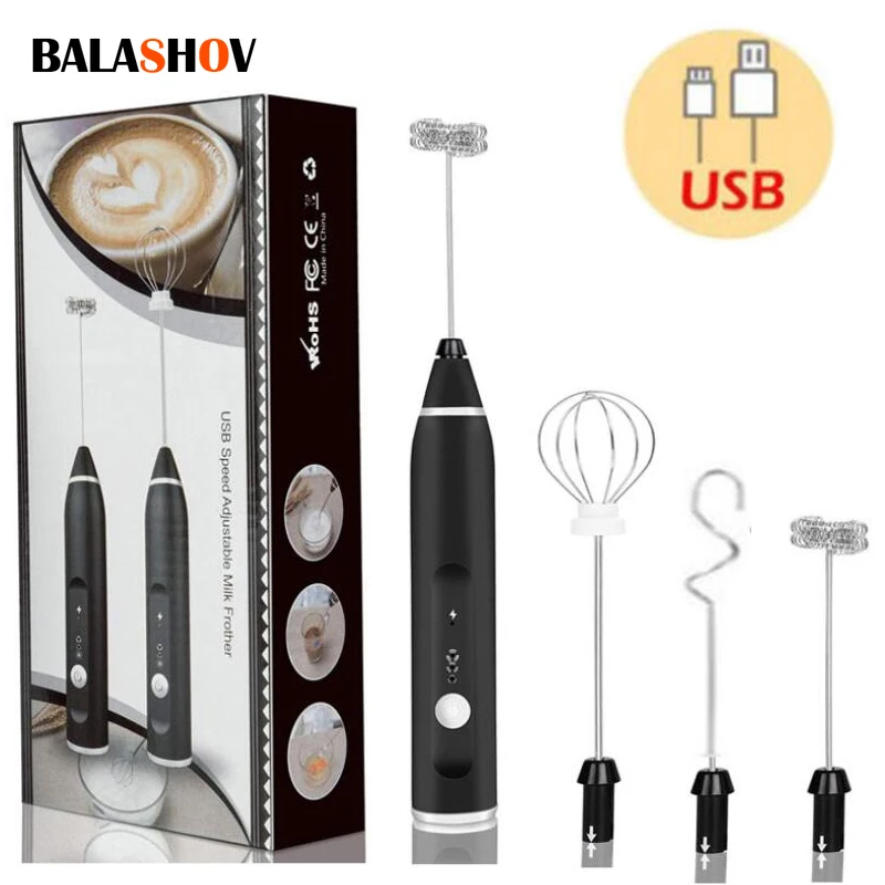 Electric Milk Frother Whisk Mixer Handheld USB Mini Coffee Maker Wireless Blender For Coffee Cappuccino Cream Home