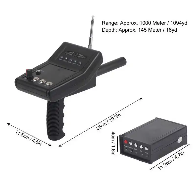 1000m Underground Search Detector 15m Depth Outdoor Search Detector with Earphone for Silver Gold Copper