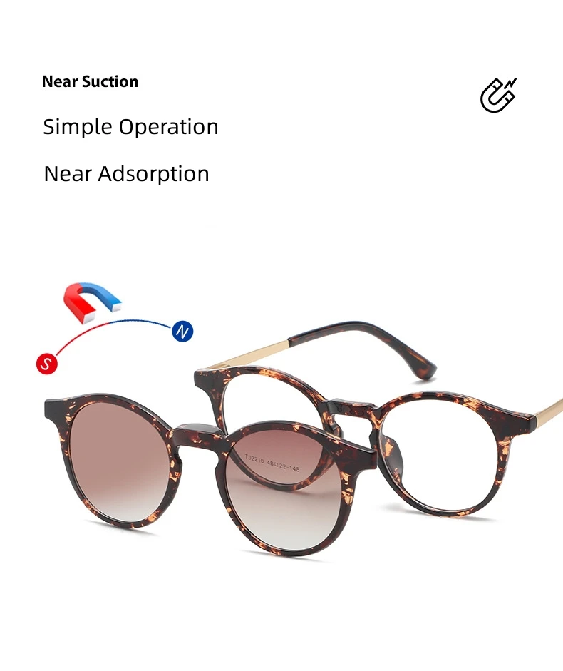 MOMOJA Neue Brillen, ultraleicht, Retro, rund, TR90, magnetische Sonnenbrille, optisches Brillengestell für Männer und Frauen, 2210 – Detail 3