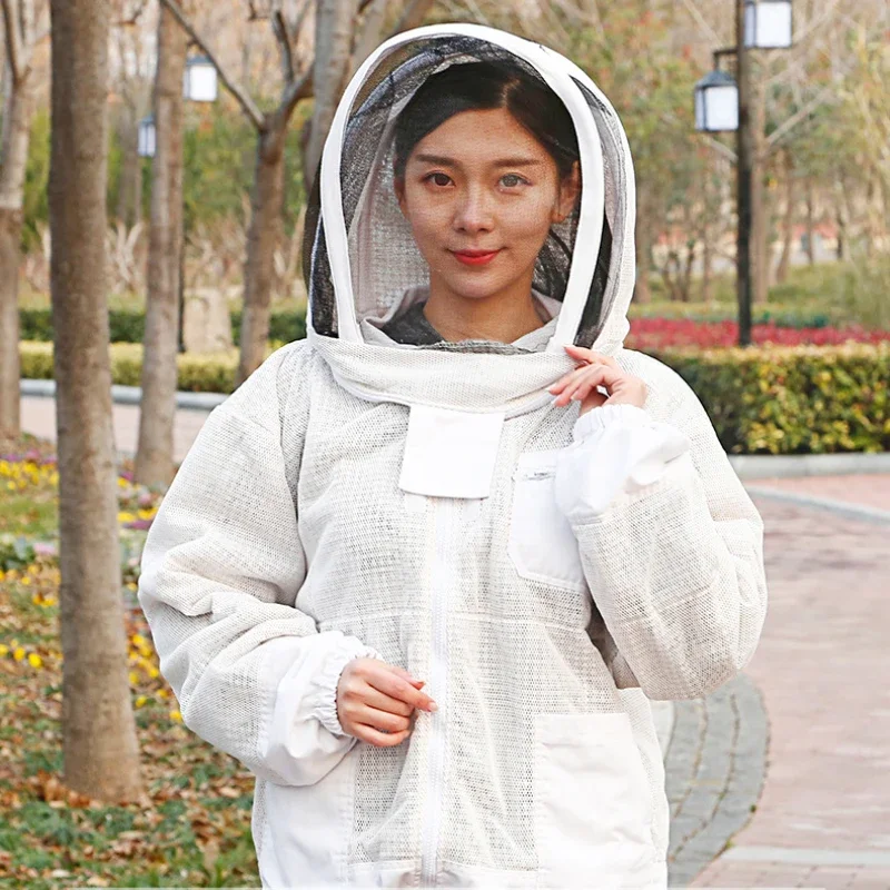 품질 양봉 재킷 대마 메쉬 환기 공간 양봉 의류 양봉가 보호 의류 안티 꿀벌 양복 양봉 도구