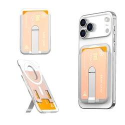 Luxury Foldable Stand Holder for Magnetic Wallet Clips - Acrylic Card Bag and Phone Case Accessory (Translucent)