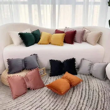 Velvet Bow Throw Pillow 1