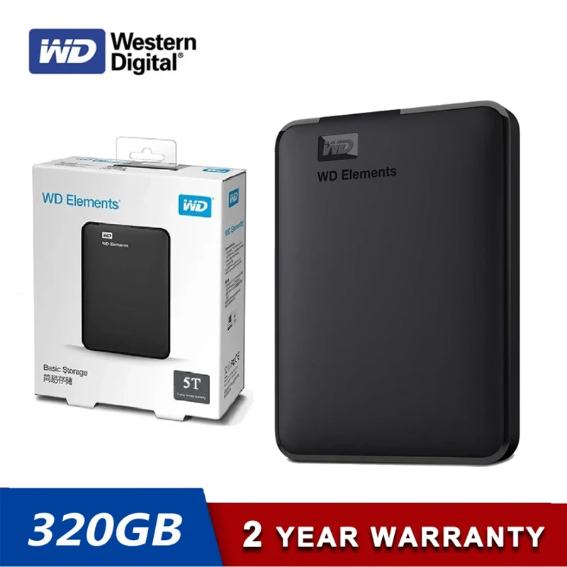 Портативный внешний жесткий диск Western Digital OEM Element, WD 320 ГБ, 500 Гб, 1 ТБ, 2 ТБ HDD USB 3,0, подходит для настольных ноутбуков