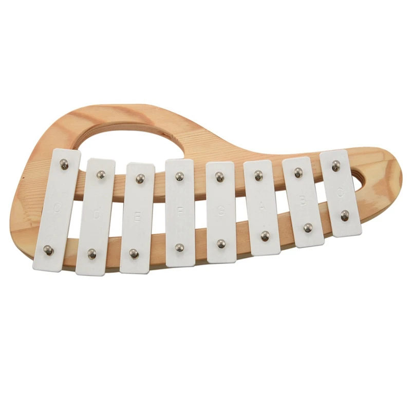 

4X Hand Knock Xylophone Glockenspiel With Mallets 8 Tones Aluminum Sheet Wooden Musical Instrument Preschool Toy