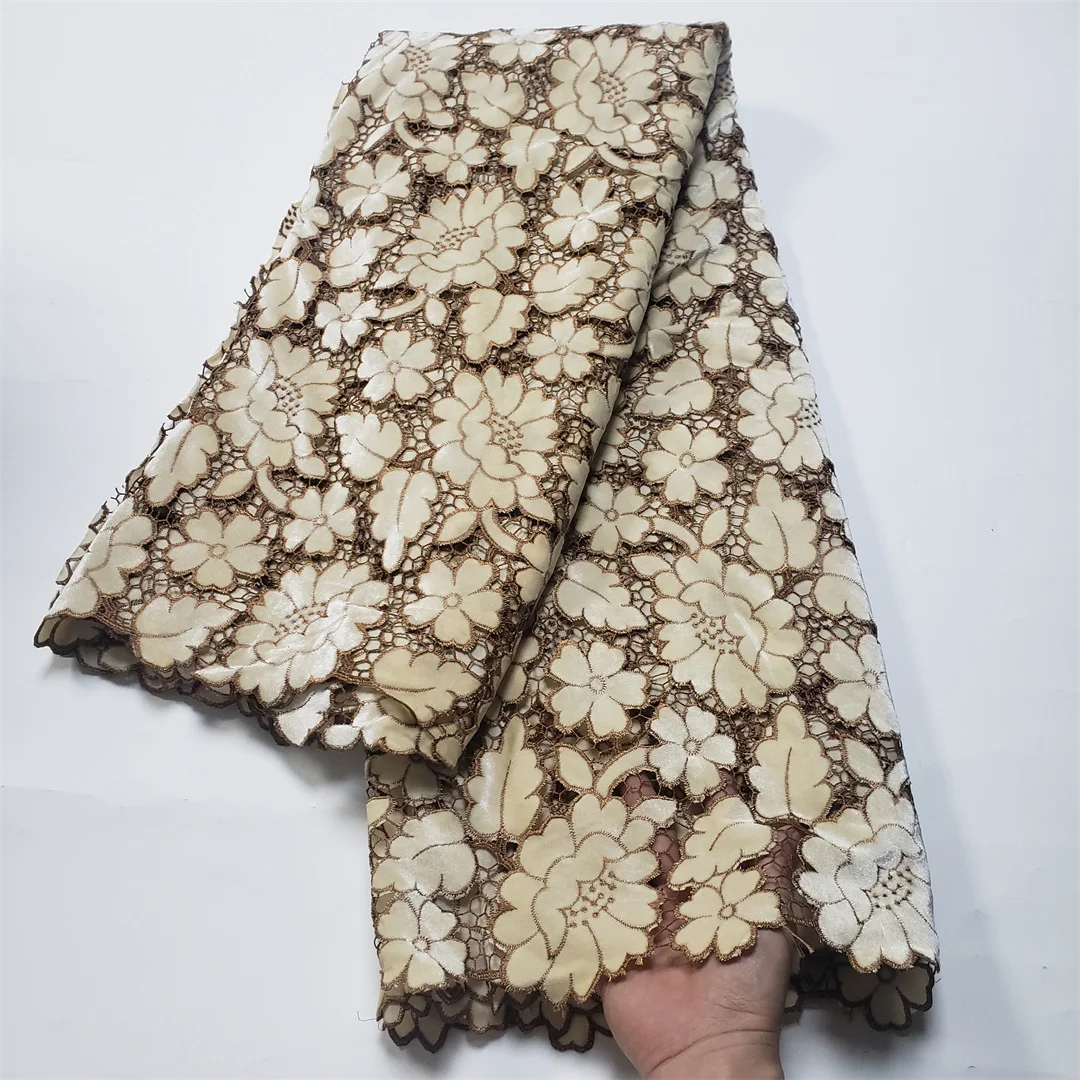 Factory Offers Latest Delicate Best Quality Soft Embroidered Velvet lace fabric For Party Evening Dress U_Ge5898 U_GE5398
