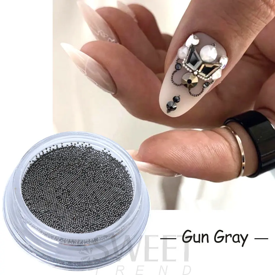 3D Micro Perlen Für Nail Art – Strass & Caviar Deko In Rose Gold, Silber, Schwarz, Gold