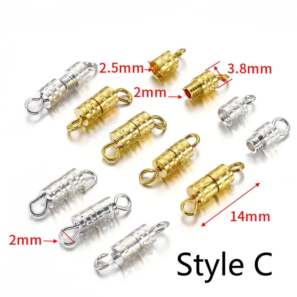 8 Fermoirs Coulissants à Perles Pour Bracelets Et Colliers Multi-rangs - Idéal DIY Bijoux, Couleur Or