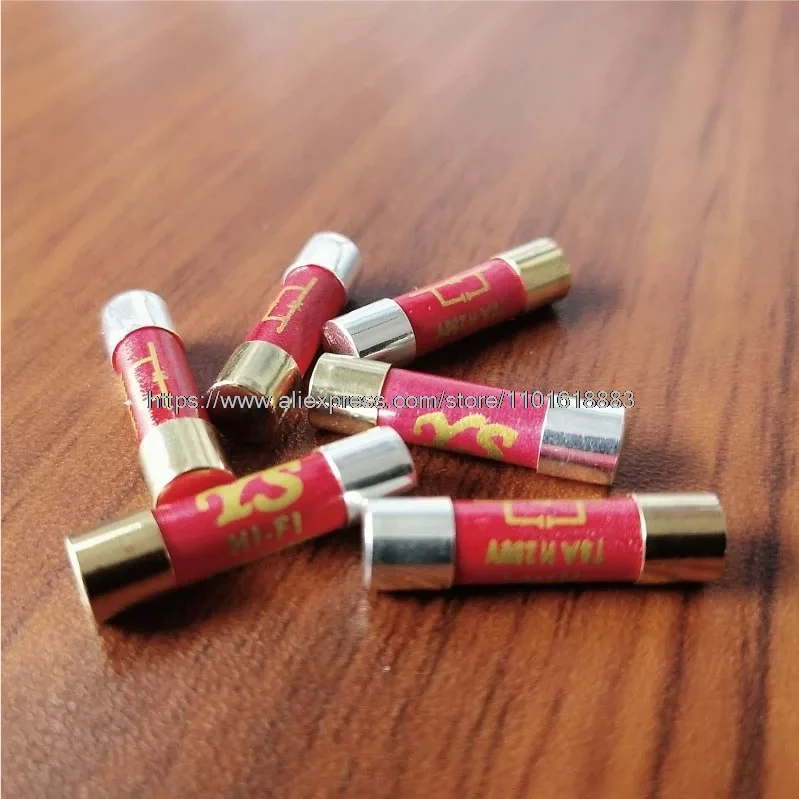 1pcs HIFI Gold Plated Silver Cap Nano Fuse CD Audio Amplifier Tube Amp Decoder Fuse Slow Blow 6x32mm 5x20mm
