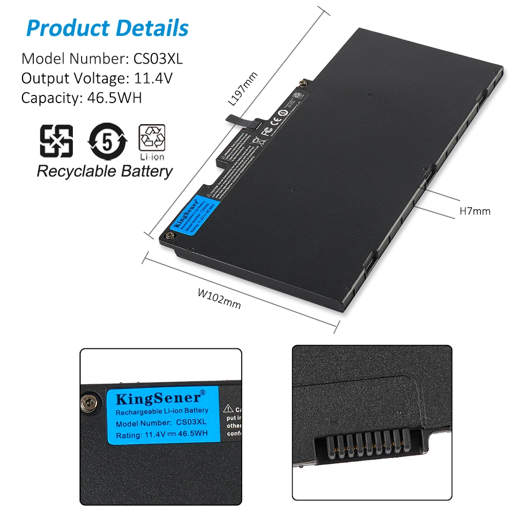 Bateria Kingsener Cs03xl para hp Elitebook 840 850 755 745 g3 745 850 755 g4 Zbook 15u g3 g4 Hstnn-ib6y Hstnn-db6u 800513001 - Imagem 4