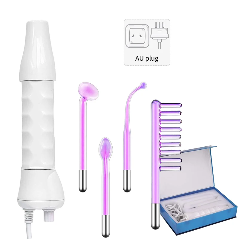 מכונת פנים בתדר גבוה לטיפול בעור עם מקל אלקטרודה, צינור זכוכית לטיפול באקנה והסרת נקבוביות, מכשיר טיפוח עור הפנים