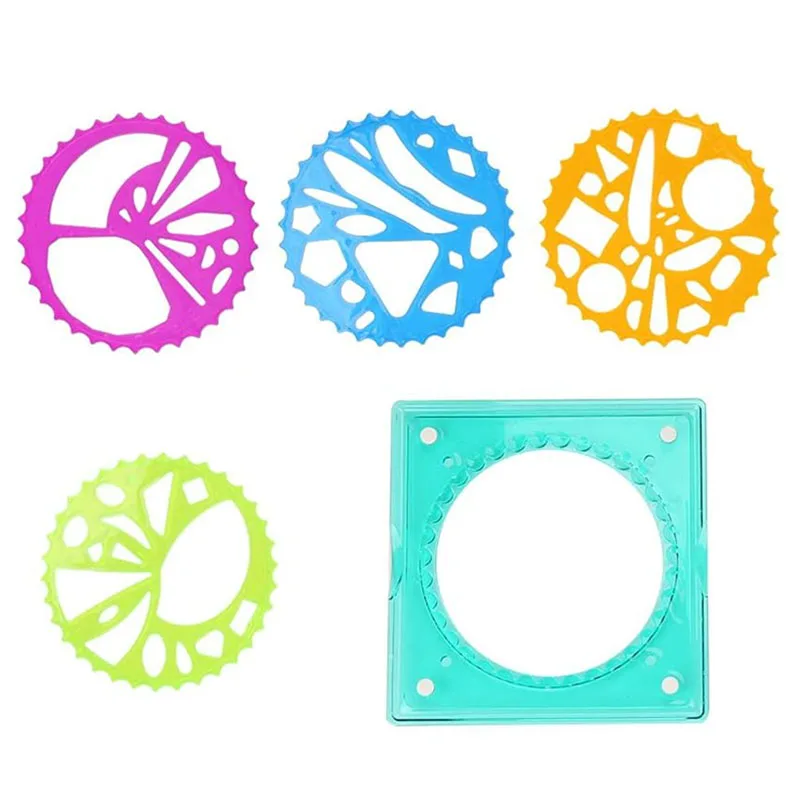 Classic Spiral Gear Wheel Geometric Ruler Drawing Kits DIY Spiral Curve Stencils Painting Template Kids Children Art Crafts Toys