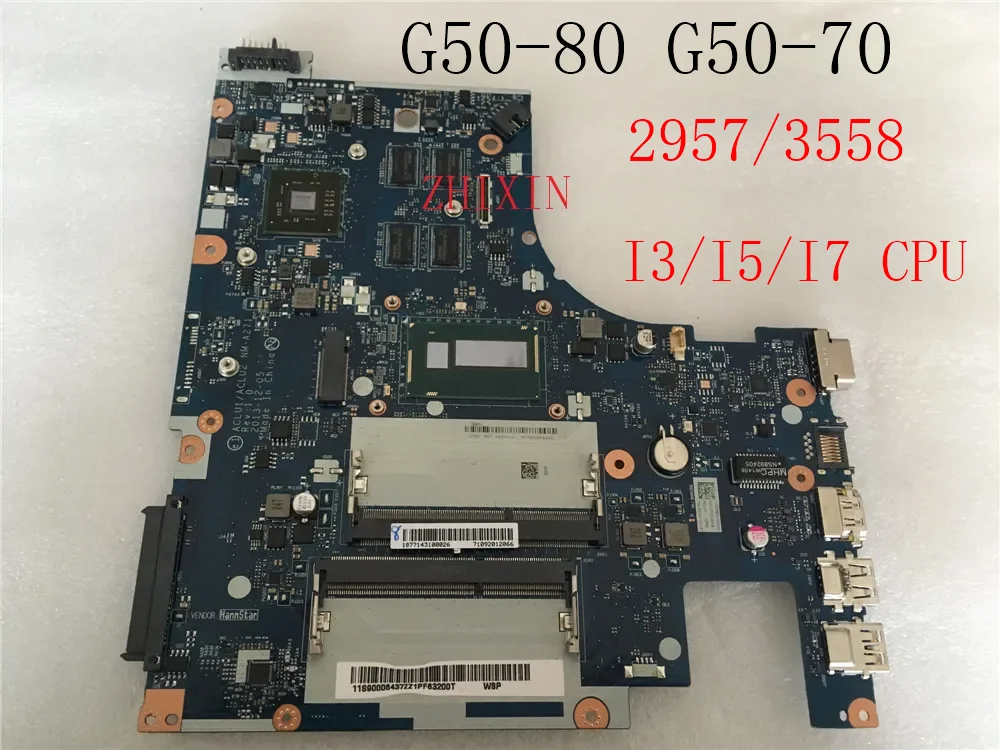 Материнская плата yourui для ноутбука Lenovo Φ, 2957U/3558UI3/I5/I7, 4-й процессор ACLU1/ACLU2 G50-70, системная плата, полный тест