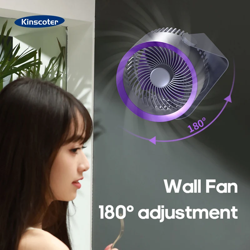 Cordless Kitchen Wall Mount Electric Fan, 4000mAh USB Home Desktop Air Cooler Air Conditioner, Toilet Air Circulator Fan mini air conditioning fan usb refrigeration water air cooler desktop humidification fan