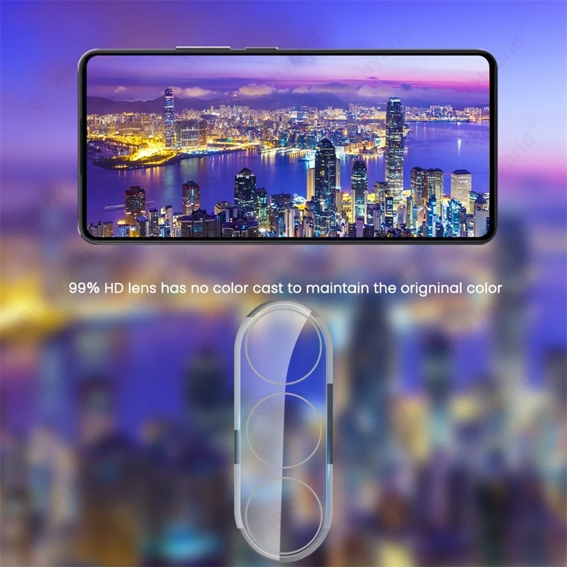 Clear 3D Curved Camera Protector with 9H Tempered Glass Lens Cover