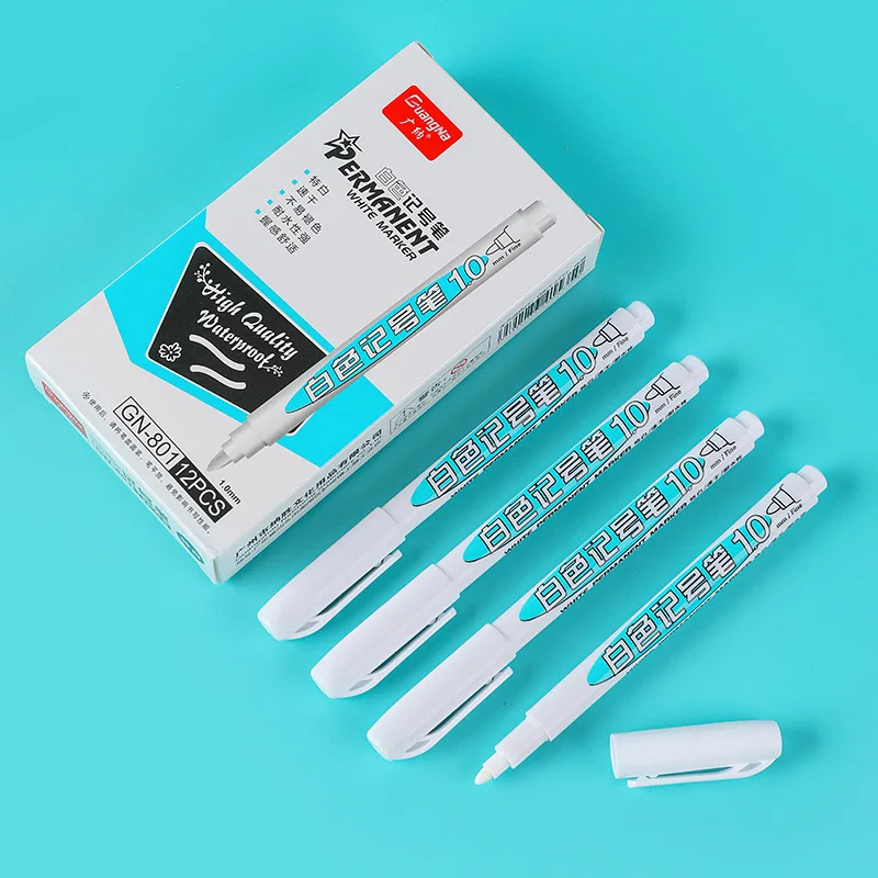 3Pcs/Set White Marker Pen Permanent Markers Art Supplies