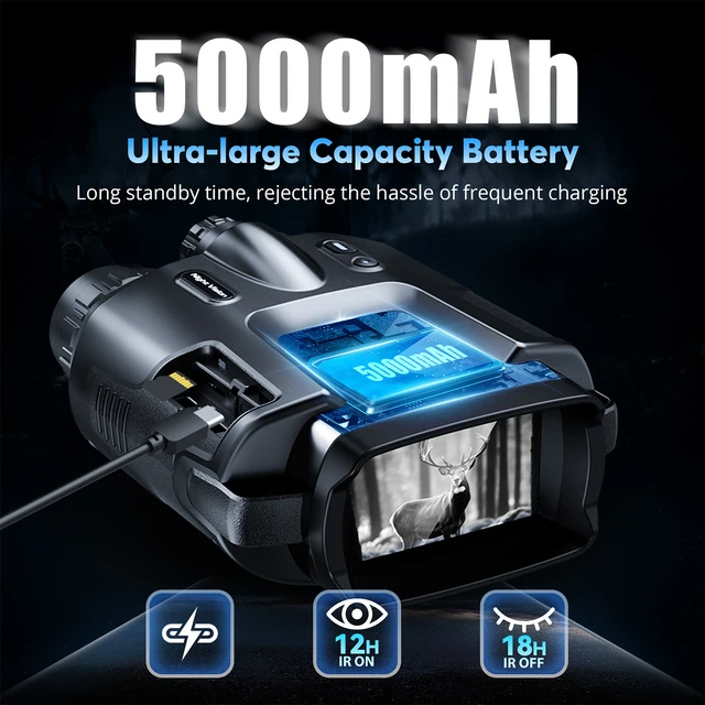 USB Rechargeable Binoculars 600m HD 8X Digital Zoom 4K Telescope for Hunting Camping Boating 6