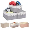 Folding Storage Basket Large Capacity Linen Storage Fabric Wardrobe Office Bedroom Closet Toys Laundry Basket With Handle 1