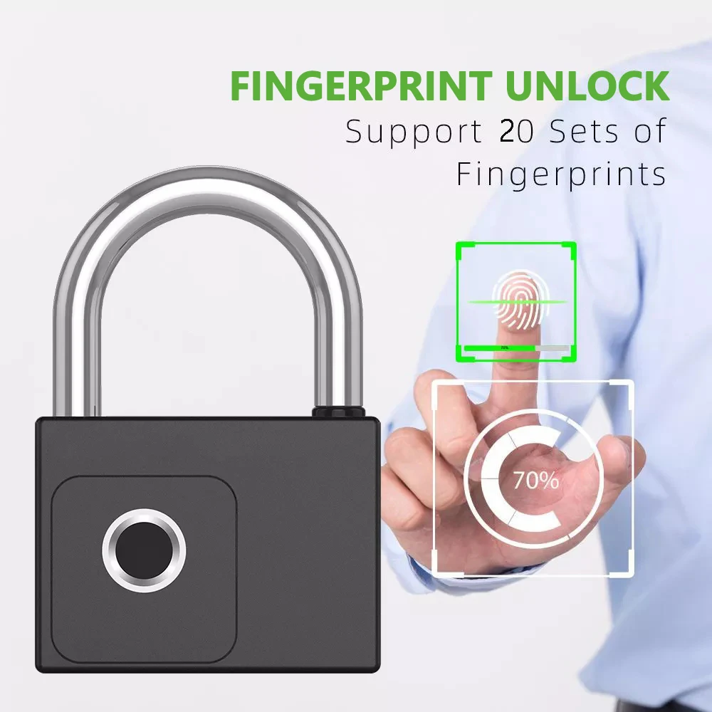 Fingerprint Padlock eLinkSmart Combination Lock - Keyless Locker Lock for  School Locker Backpack Suitcase Luggage: Gray Metal Gym Padlock