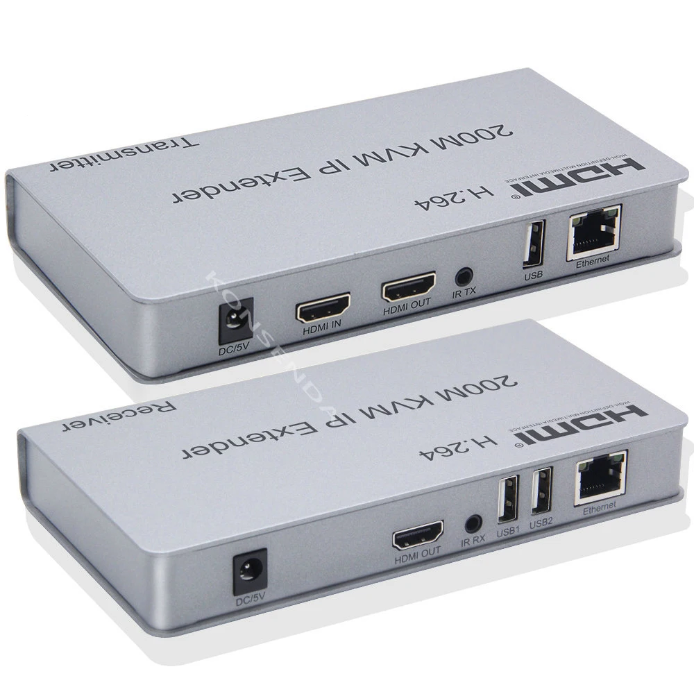 HDMI KVM 익스텐더 IP Cat5e/6 HDMI 이더넷 USB 익스텐더, 네트워크 스위치 지원, PC 노트북 DVR용 마우스 키보드, 200M