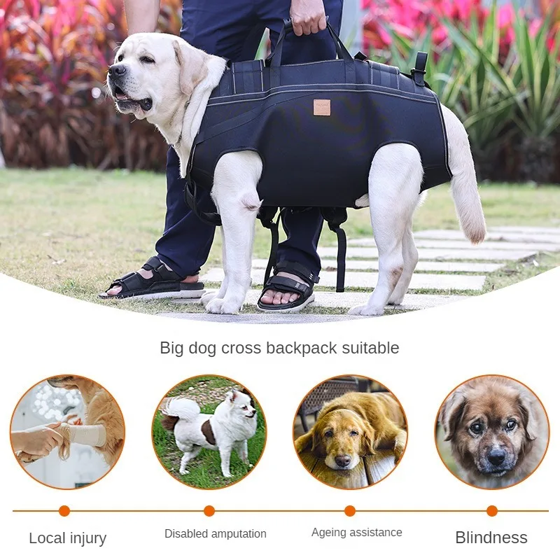 Pet Large Dog Backpack Multi Functional Outdoor Bag Walking Assistance Stretcher Disability Assistance Wrap pet carrier bag pet carrying bag pet backpack dog walking bag