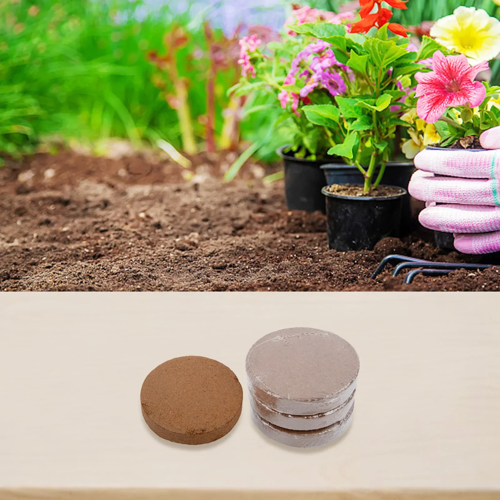 Coconut Fiber Compressed Soil Blocks Nutrient Soil Nursery Block Planting Nourishment Clod For Flowers Vegetables Garden