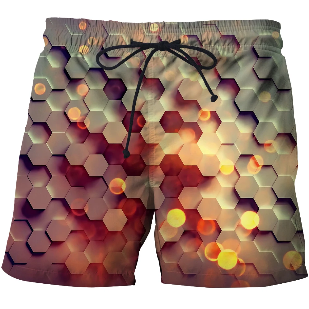 

Optical Illusion 3D Print Beach Shorts Swimsuit Quick-dry Male Short Pants Summer Casual Sports Swimming Trunks Surfing Shorts