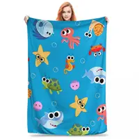 Finny The Shark Blankets Fleece Lightweight Throw Blankets Sofa Throw Blanket For Couch Bedding Travel Throws Bedspread Quilt 1