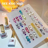 24PCS /Set Colorful Aurora Broken Diamond Cat Eye Gel Nail Polish Magnetic UV Soak Off Gel Varnish Galaxy Cyclone Gel Polish 1
