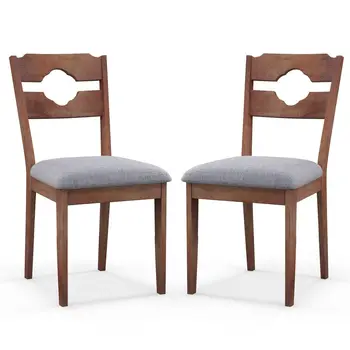 GOFLAME Set of 2 Dining Chairs Armless Upholstered Rustic Kitchen Side Chair