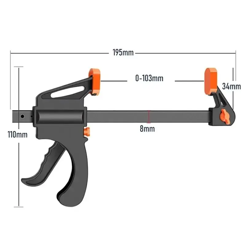 Woodworking Clamp 4' 2 Pcs Set Fixed Type Quick Ratchet Release Speed Extruded Nylon Work Bar Kit Spreader Gadgets DIY Portable
