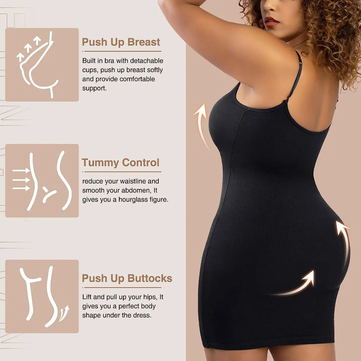 Body Shaper Dress for Women Mini Summer Dress Built in Shapewear Bra 8 in 1  Bodycon 2023 Casual Slip Dresses Tummy Control - AliExpress