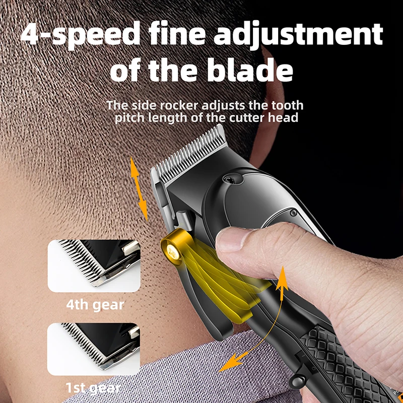 WAIKIL Professional Men's Electric Hair Clipper Multi functional Oil Head Electric Push Clipper USB Charging Digital Trimmer 2