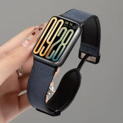 Dual - Material Sport Strap: Comfortable & Breathable Silicone - Leather Wristband - Redmi Watch 6 - 5 - 4 (Midnight Blue)