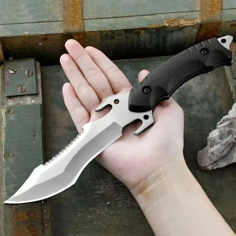 Survival Knife Portable High Hardness Straight Outdoor Tool Pocket Military Hunting Tactics