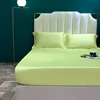 Fitted Sheet Natural Mulberry Silk BedSheet Solid Color Mattress Cover King Size Elastic Band Sheet 160x200 Fit Sheet 2